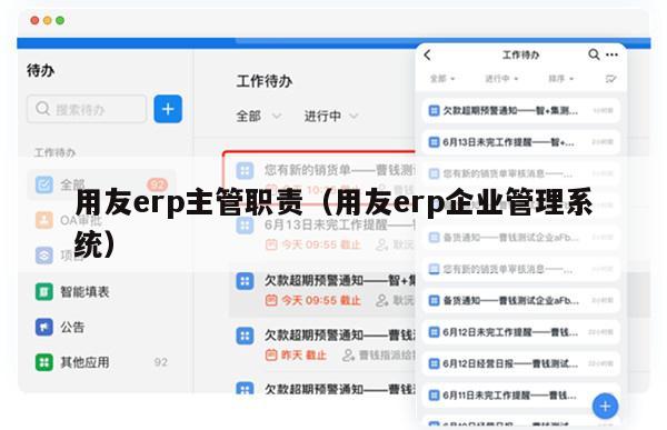 用友erp主管职责（用友erp企业管理系统）