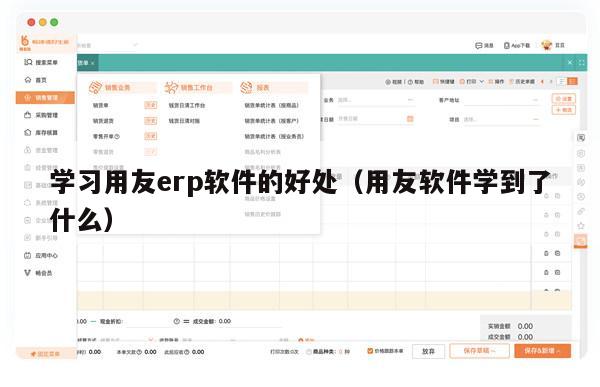 学习用友erp软件的好处（用友软件学到了什么）