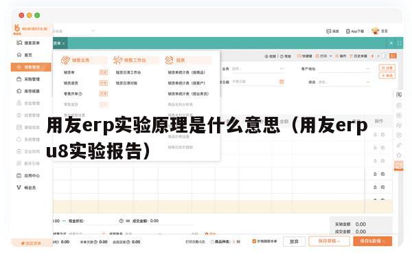 用友erp实验原理是什么意思（用友erpu8实验报告）