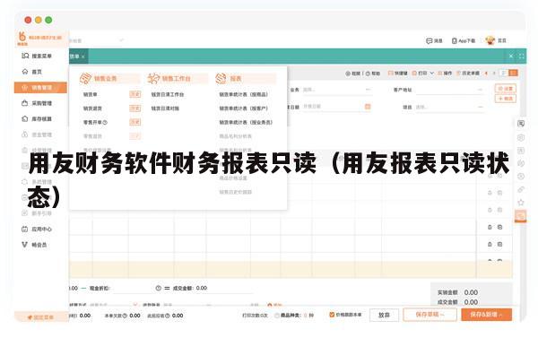 用友财务软件财务报表只读（用友报表只读状态）