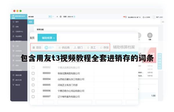 包含用友t3视频教程全套进销存的词条