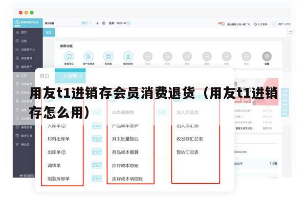 用友t1进销存会员消费退货（用友t1进销存怎么用）