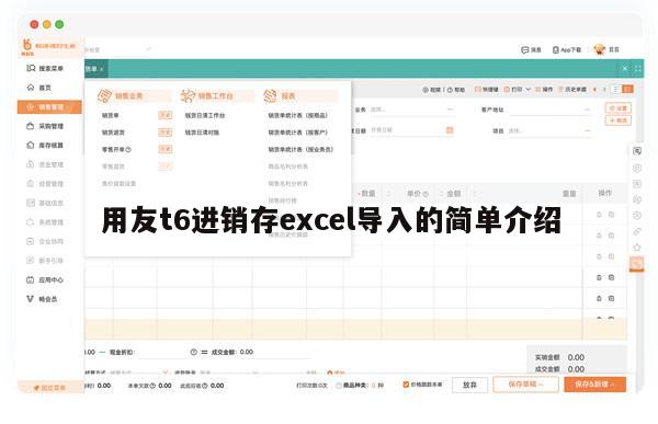 用友t6进销存excel导入的简单介绍