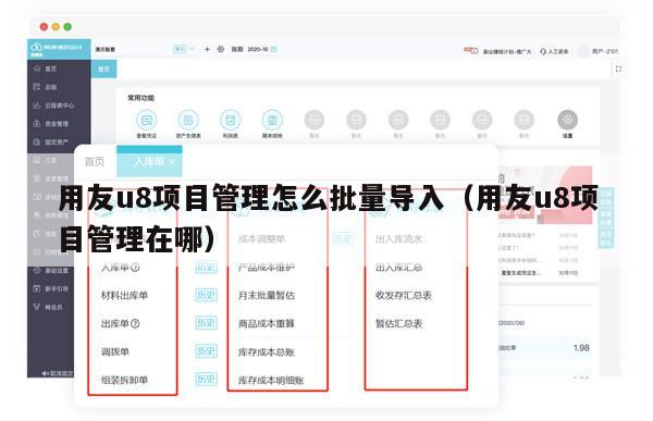 用友u8项目管理怎么批量导入（用友u8项目管理在哪）