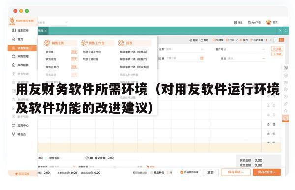 用友财务软件所需环境（对用友软件运行环境及软件功能的改进建议）