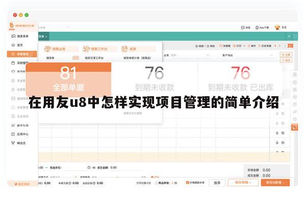 在用友u8中怎样实现项目管理的简单介绍