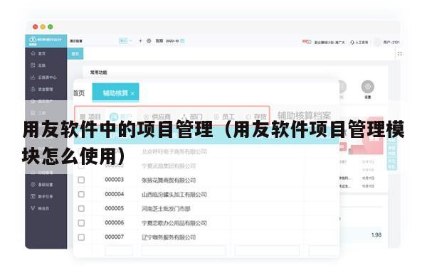 用友软件中的项目管理（用友软件项目管理模块怎么使用）