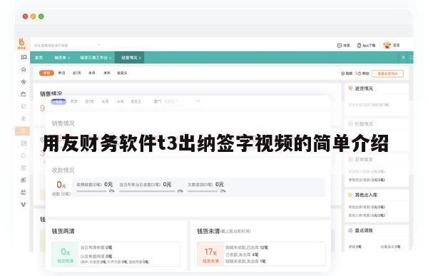 用友财务软件t3出纳签字视频的简单介绍