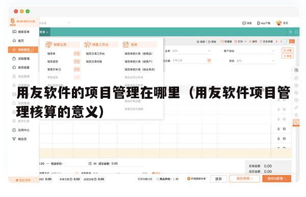 用友软件的项目管理在哪里（用友软件项目管理核算的意义）