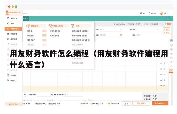 用友财务软件怎么编程（用友财务软件编程用什么语言）