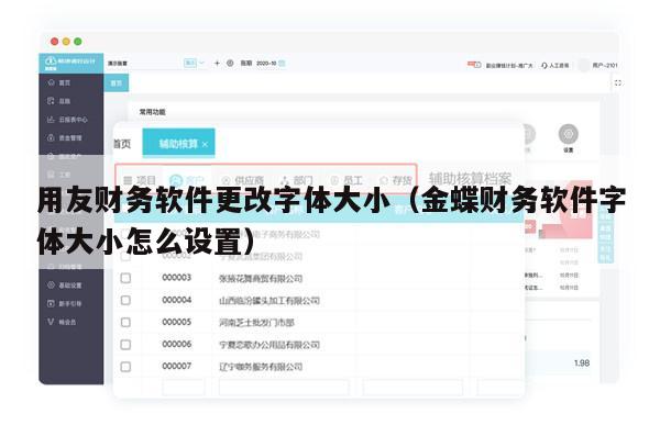 用友财务软件更改字体大小（金蝶财务软件字体大小怎么设置）
