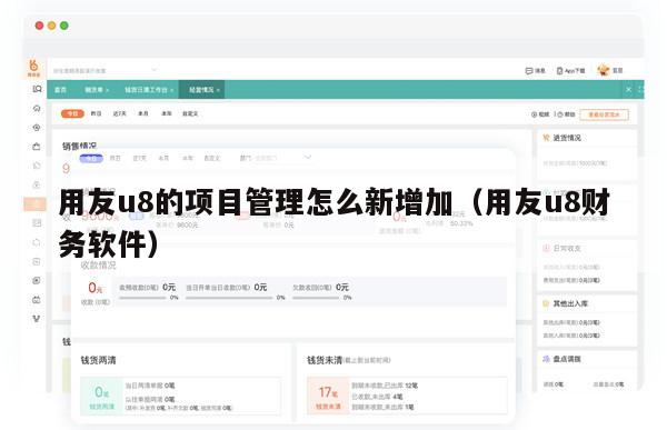 用友u8的项目管理怎么新增加（用友u8财务软件）