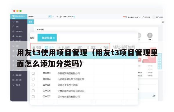 用友t3使用项目管理（用友t3项目管理里面怎么添加分类码）