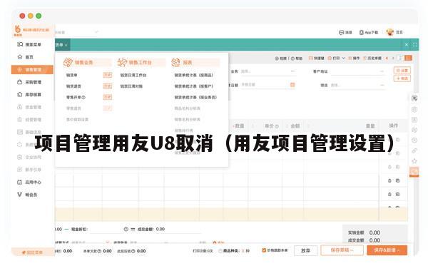 项目管理用友U8取消（用友项目管理设置）