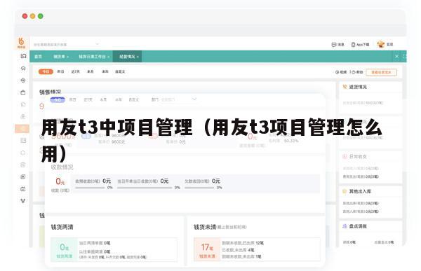 用友t3中项目管理（用友t3项目管理怎么用）