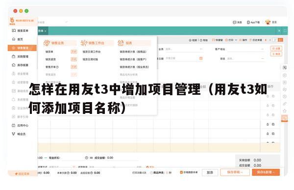 怎样在用友t3中增加项目管理（用友t3如何添加项目名称）