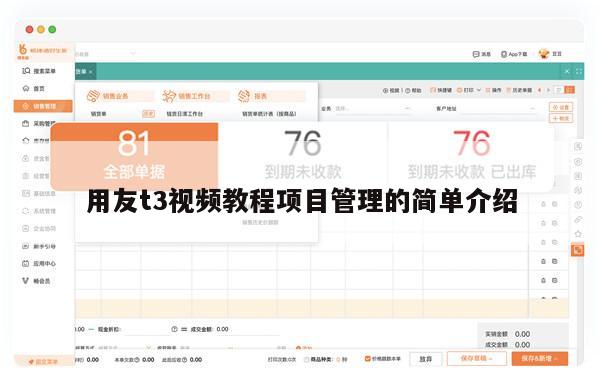 用友t3视频教程项目管理的简单介绍