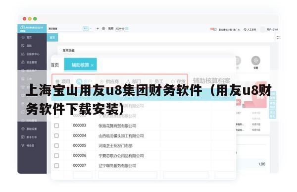 上海宝山用友u8集团财务软件（用友u8财务软件下载安装）