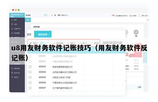 u8用友财务软件记账技巧（用友财务软件反记账）