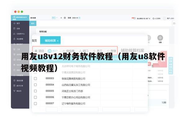 用友u8v12财务软件教程（用友u8软件视频教程）