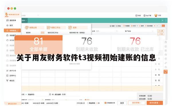 关于用友财务软件t3视频初始建账的信息