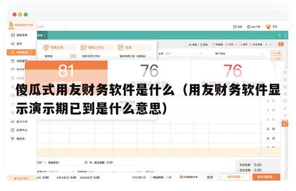 傻瓜式用友财务软件是什么（用友财务软件显示演示期已到是什么意思）