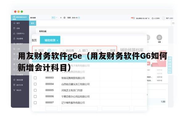 用友财务软件g6e（用友财务软件G6如何新增会计科目）