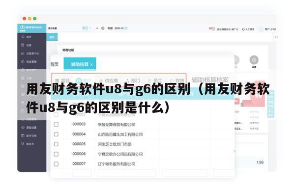 用友财务软件u8与g6的区别（用友财务软件u8与g6的区别是什么）