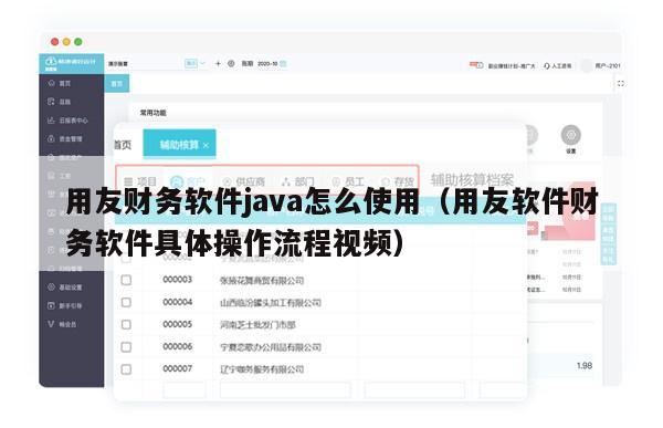 用友财务软件java怎么使用（用友软件财务软件具体操作流程视频）