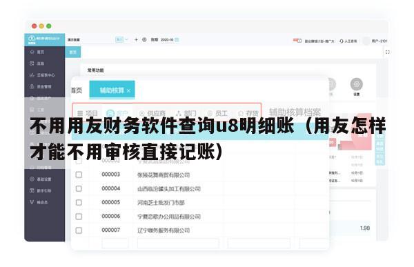 不用用友财务软件查询u8明细账（用友怎样才能不用审核直接记账）
