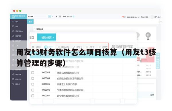 用友t3财务软件怎么项目核算（用友t3核算管理的步骤）