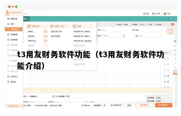 t3用友财务软件功能（t3用友财务软件功能介绍）