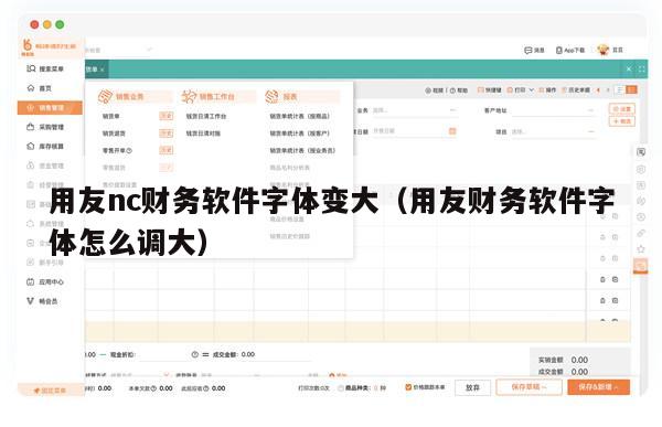 用友nc财务软件字体变大（用友财务软件字体怎么调大）