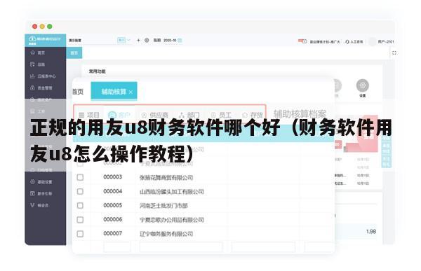 正规的用友u8财务软件哪个好（财务软件用友u8怎么操作教程）