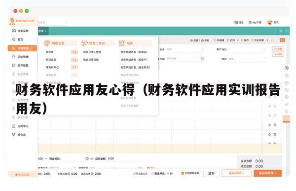 财务软件应用友心得（财务软件应用实训报告用友）