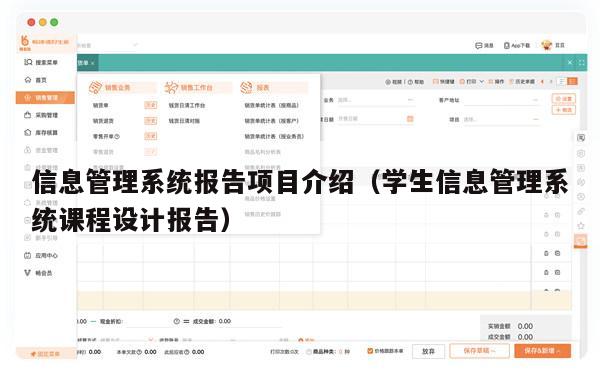 信息管理系统报告项目介绍（学生信息管理系统课程设计报告）