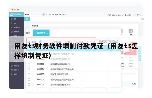 用友t3财务软件填制付款凭证（用友t3怎样填制凭证）