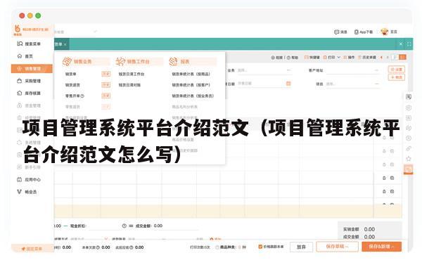 项目管理系统平台介绍范文（项目管理系统平台介绍范文怎么写）