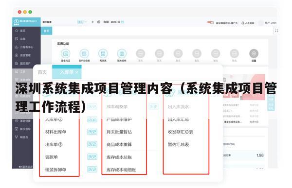 深圳系统集成项目管理内容（系统集成项目管理工作流程）