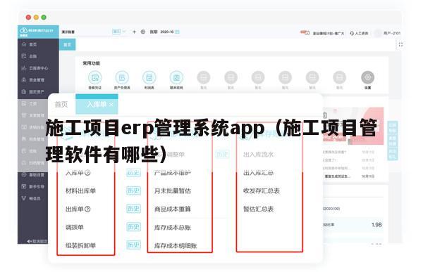 施工项目erp管理系统app（施工项目管理软件有哪些）