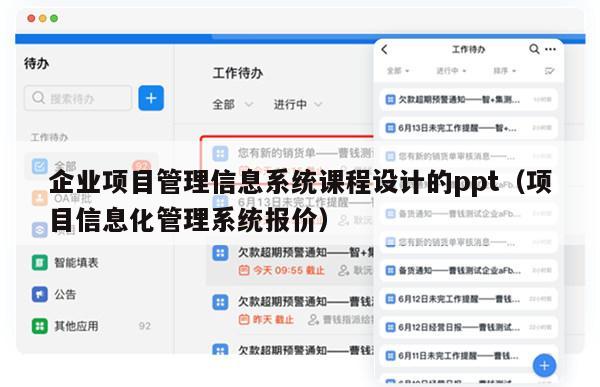 企业项目管理信息系统课程设计的ppt（项目信息化管理系统报价）