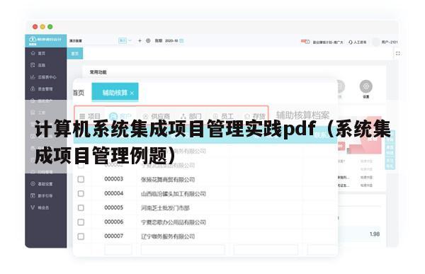 计算机系统集成项目管理实践pdf（系统集成项目管理例题）