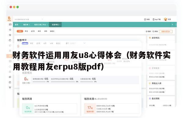 财务软件运用用友u8心得体会（财务软件实用教程用友erpu8版pdf）