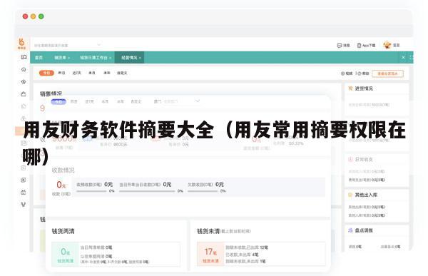 用友财务软件摘要大全（用友常用摘要权限在哪）