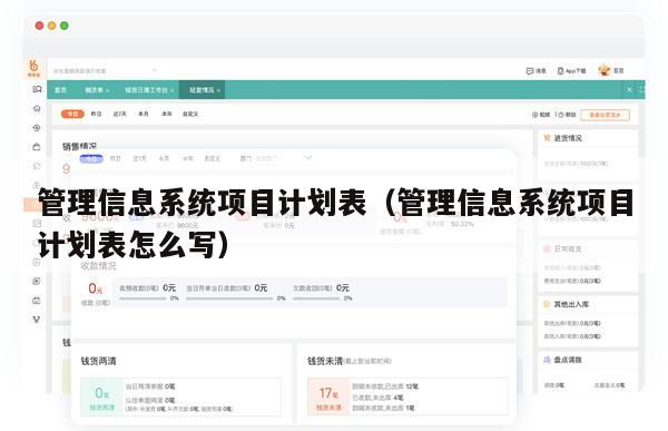 管理信息系统项目计划表（管理信息系统项目计划表怎么写）