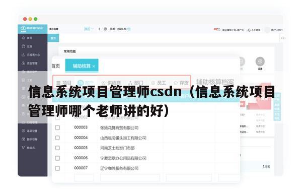 信息系统项目管理师csdn（信息系统项目管理师哪个老师讲的好）