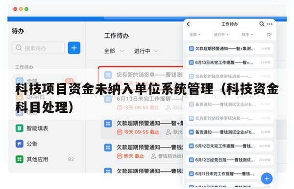 科技项目资金未纳入单位系统管理（科技资金科目处理）