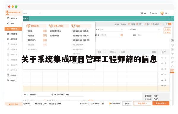 关于系统集成项目管理工程师薛的信息