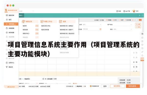 项目管理信息系统主要作用（项目管理系统的主要功能模块）