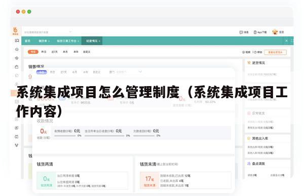 系统集成项目怎么管理制度（系统集成项目工作内容）
